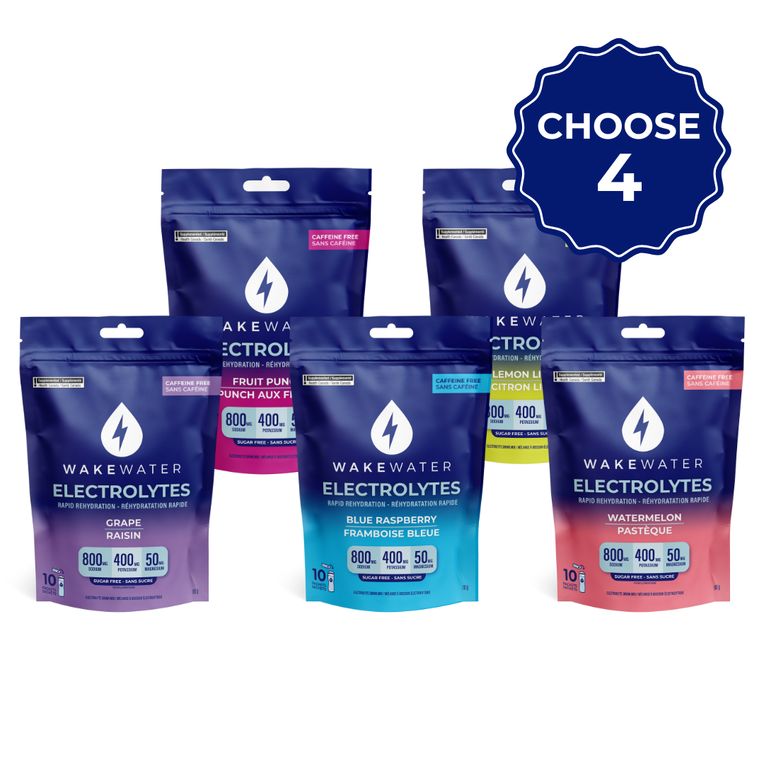 WakeWater Electrolytes Mix & Match Bundle (4 Pouches)