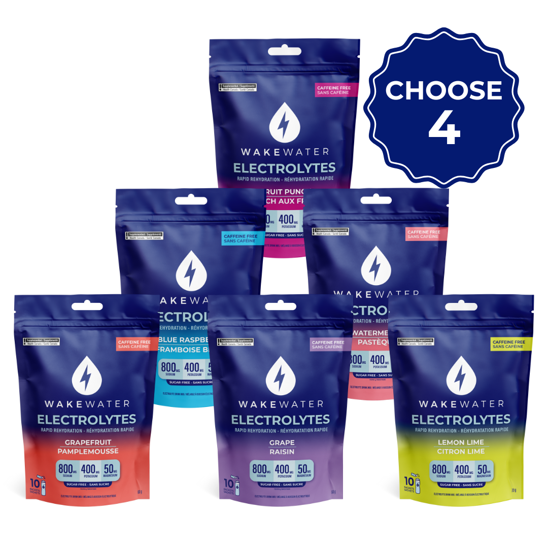 WakeWater Electrolytes Mix & Match Bundle (4 Pouches)