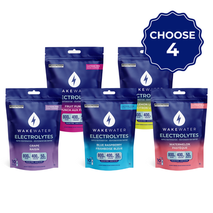 WakeWater Electrolytes Mix & Match Bundle (4 Pouches)