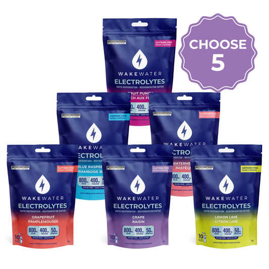 WakeWater Electrolytes Mix & Match Bundle (5 Pouches)