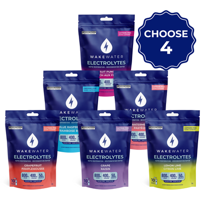 WakeWater Electrolytes Mix & Match Bundle (4 Pouches)