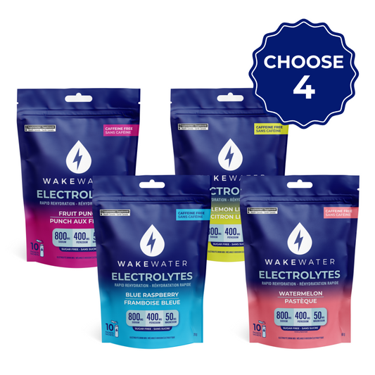 WakeWater Electrolytes Mix & Match Bundle (4 Pouches)
